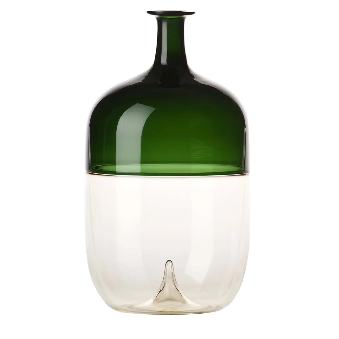 Vaso alto Bolle di Tapio Wirkkala in verde/pagliaccio