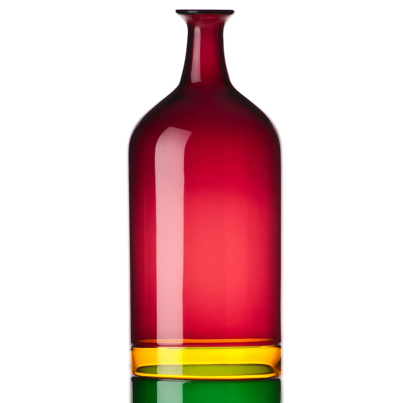 Vaso alto Bolle di Tapio Wirkkala in rosso/verde