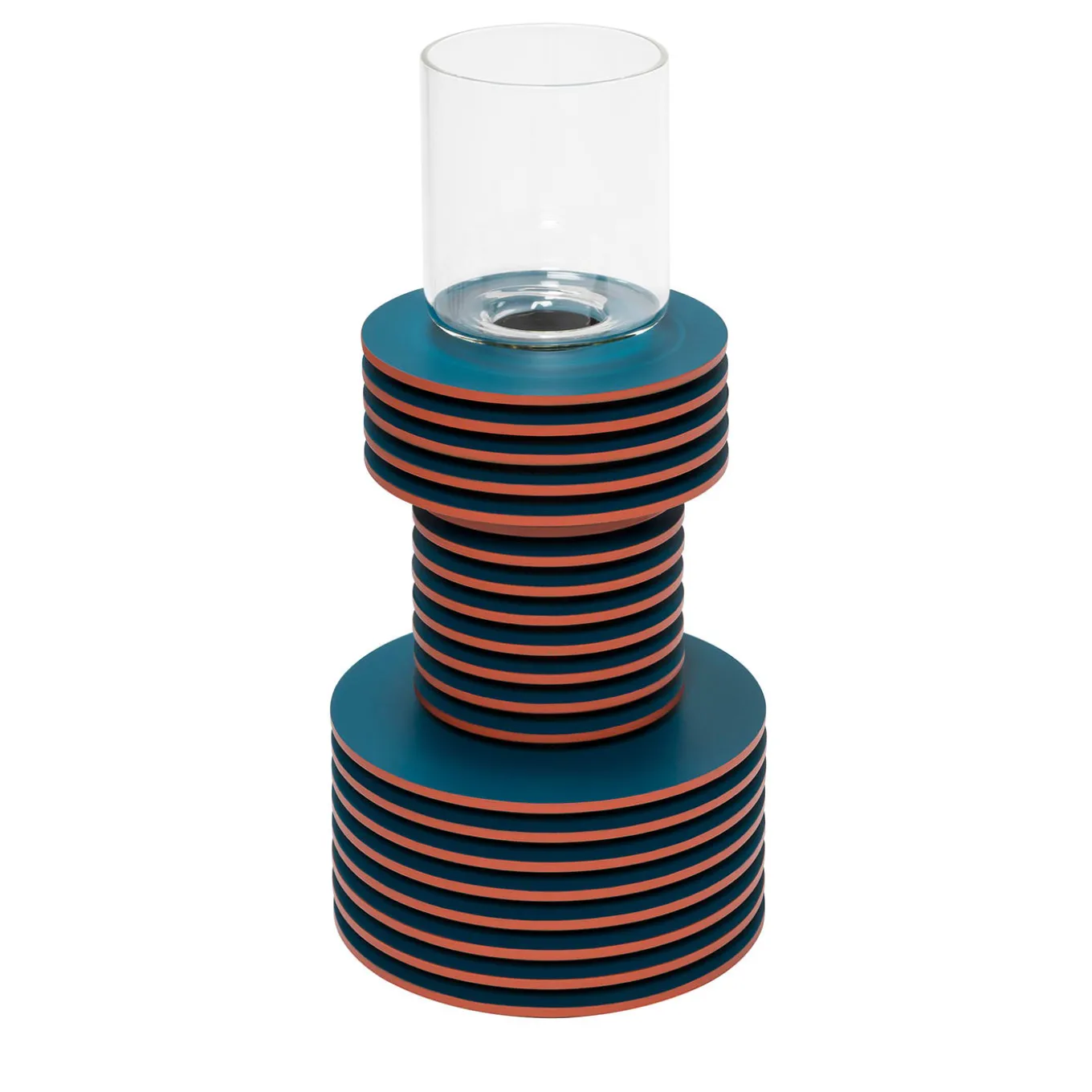 Vaso alto in velluto bicolore