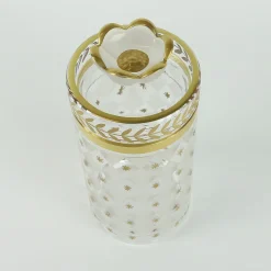 Vaso alto in vetro con motivo alloro oro