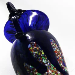 Vaso Anfora in Vetro di Murano Blu Scuro