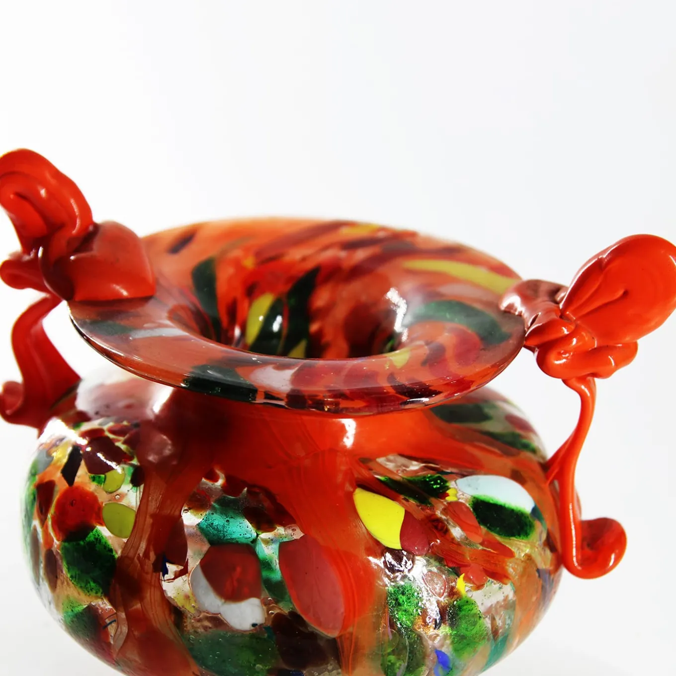 Vaso Anfora in Vetro di Murano Arancione