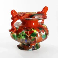Vaso Anfora in Vetro di Murano Arancione