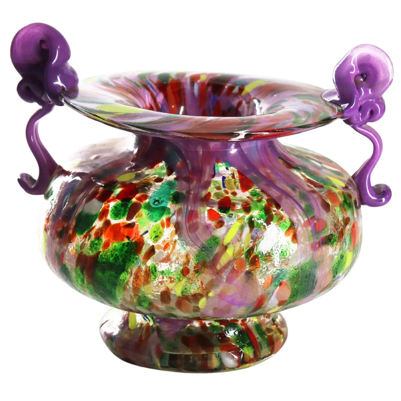 Vaso Anfora in Vetro di Murano Orchidea