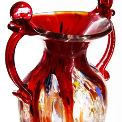 Vaso Anfora in Vetro di Murano Rosso