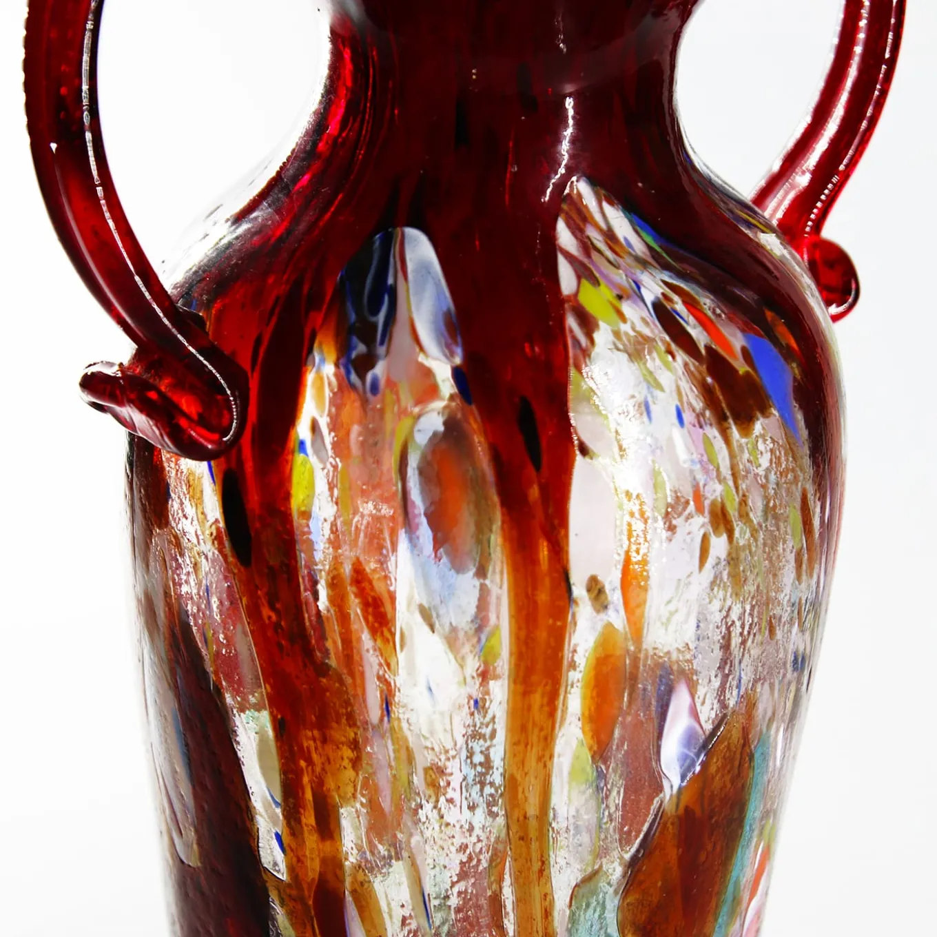 Vaso Anfora in Vetro di Murano Rosso