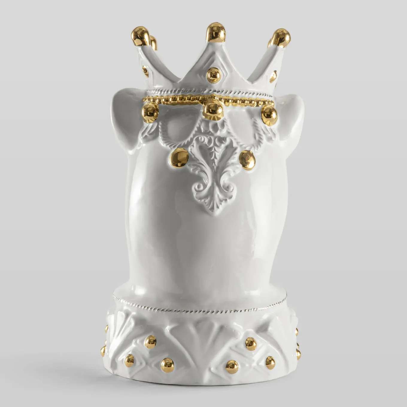 Vaso Animalier Puma Bianco in ceramica