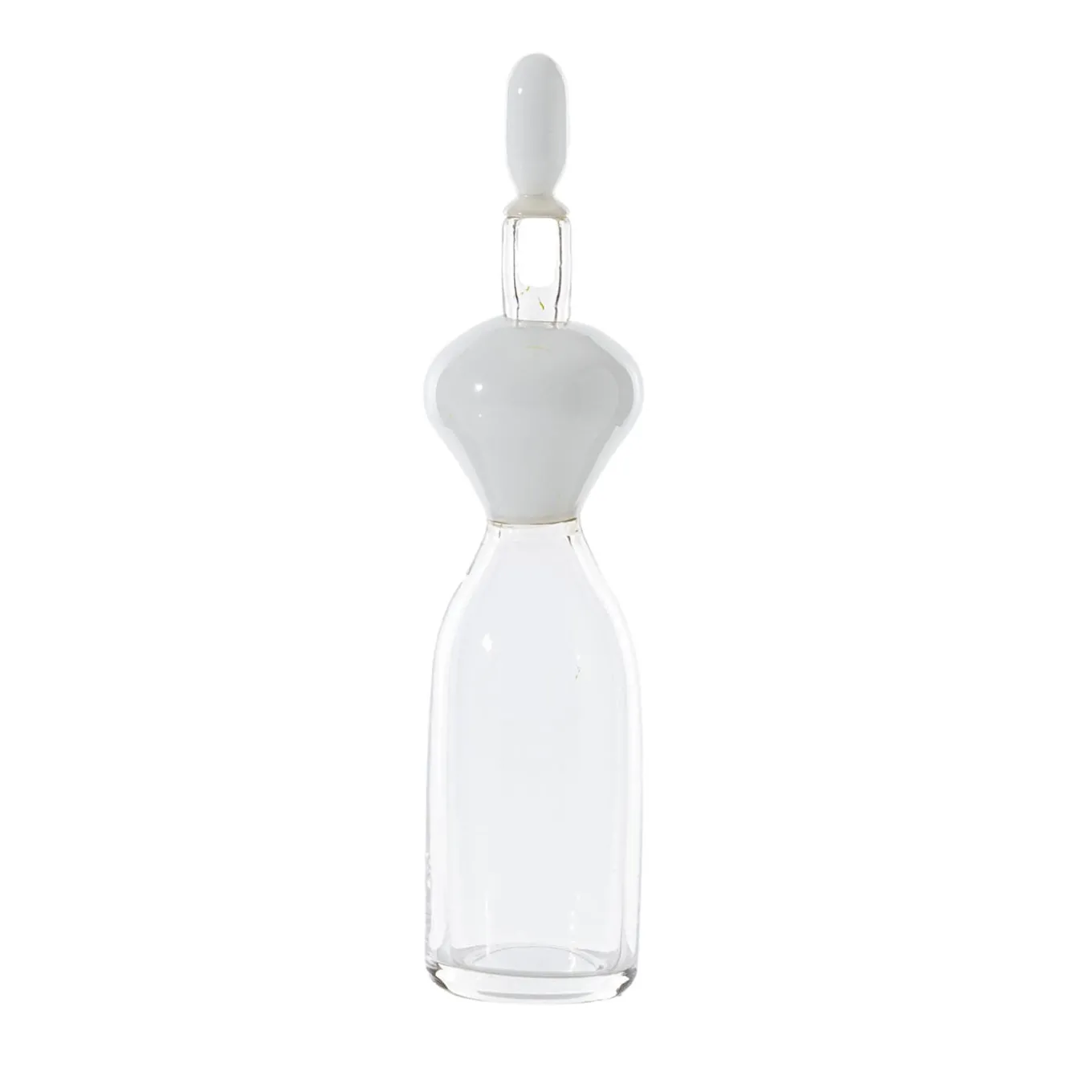 Vaso antropomorfo in vetro bianco Vecchia Dama di Gio Ponti
