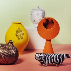 Vaso arancione della serie Combinabile di Aldo Londi