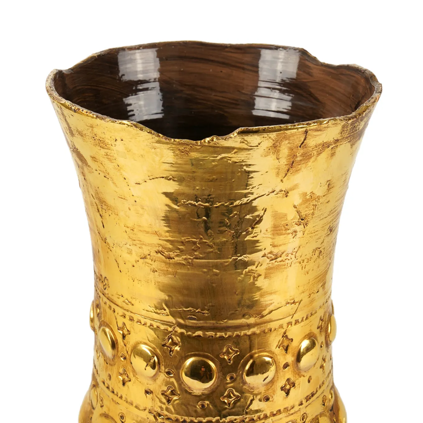 Vaso Auri in ceramica oro di Gabriele Mengoni