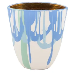 Vaso azzurro e oro