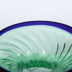 Vaso Balloton verde con bordo blu