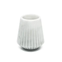 Vaso basso in marmo bianco di Carrara di Jacopo Simonetti