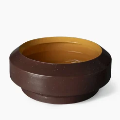 Vaso basso Tribe marrone e giallo di Arik Levy