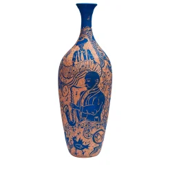 Vaso Blues in terracotta di Clara Holt e Chiara Zoppei