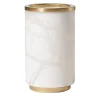 Vaso Borealis in alabastro bianco e ottone satinato