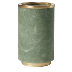 Vaso Borealis in alabastro verde e ottone satinato