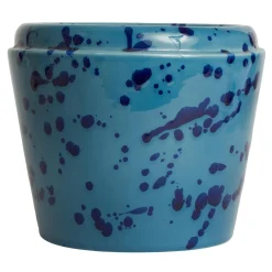 Vaso Cachepot in ceramica celeste e blu