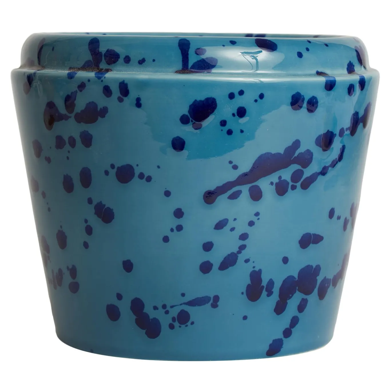 Vaso Cachepot in ceramica celeste e blu