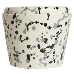 Vaso Cachepot in ceramica bianca e nera