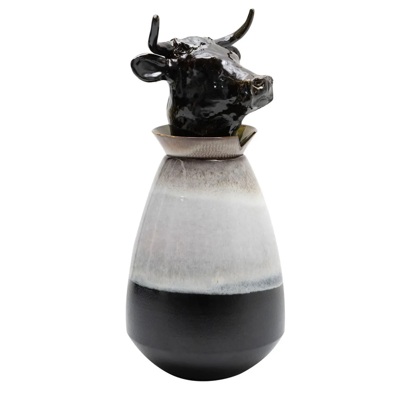 Vaso Canopo Toro bianco e nero