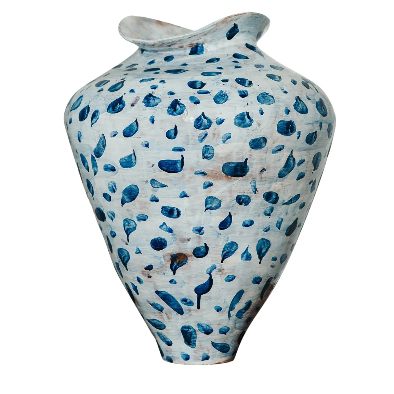 Vaso Ceramica Areté Pois Blu