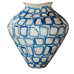 Vaso Ceramica Areté Trame Blu
