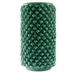 Vaso Cilindrico Alto per Fiori Verde Ramine