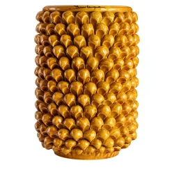 Vaso Cilindrico Medio per Fiori Giallo Miele