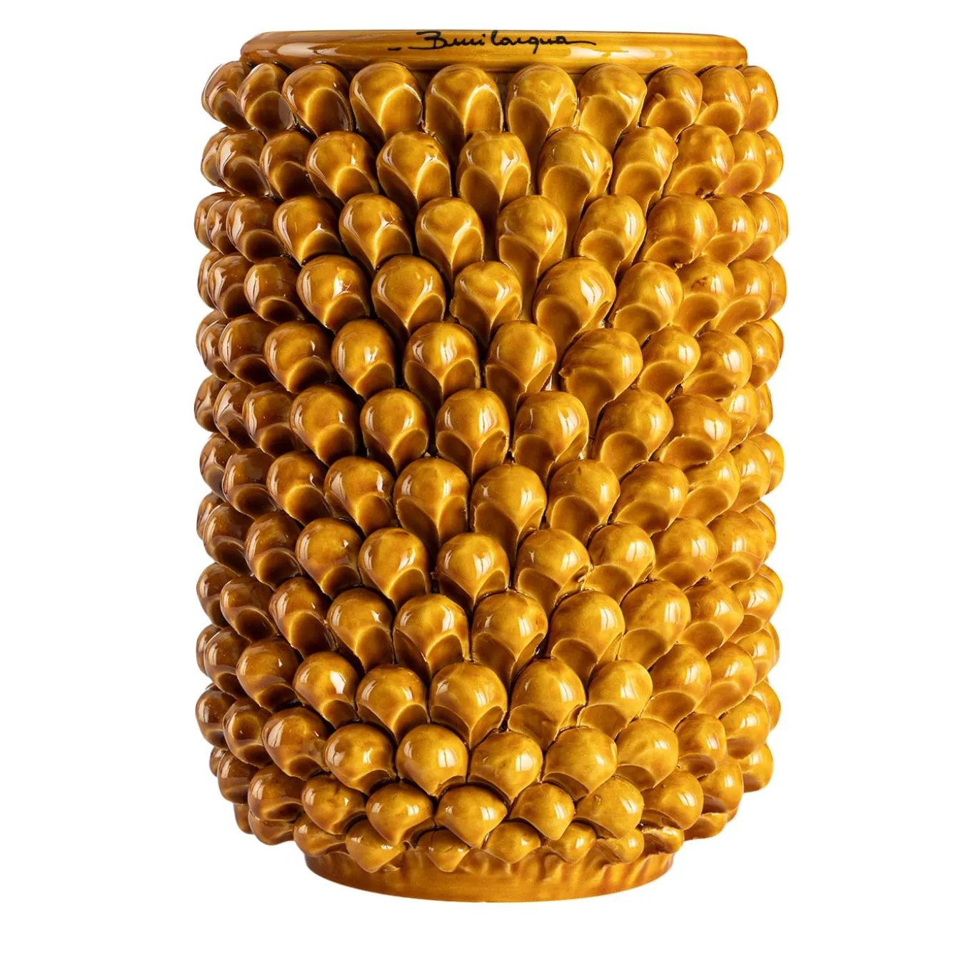 Vaso Cilindrico Medio per Fiori Giallo Miele