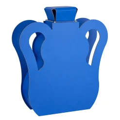 Vaso con coperchio e manici in pelle a onda edizione limitata OTTO blu Majorelle