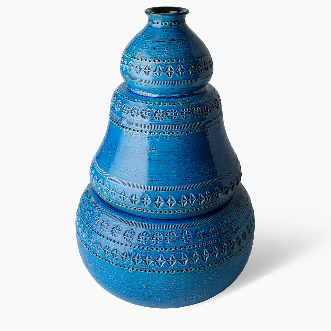 Vaso con Due Elementi Blu di Aldo Londi