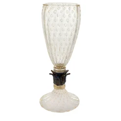 Vaso con piede nero e oro 24 carati