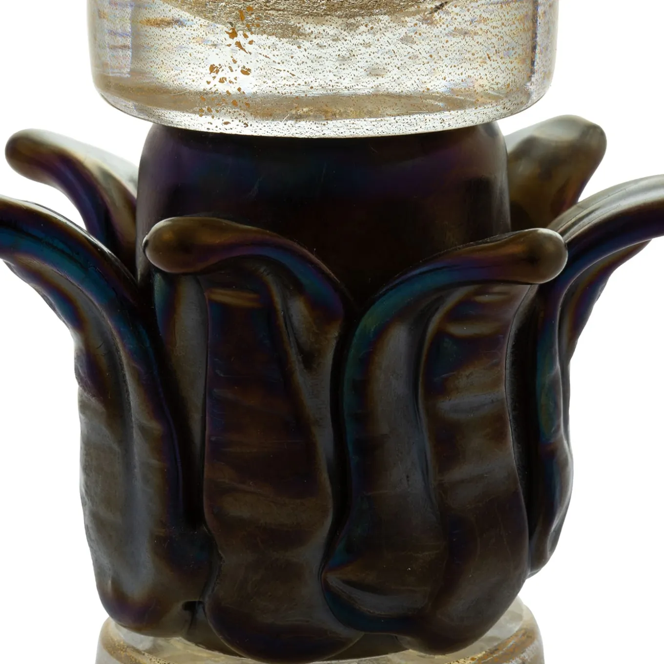 Vaso con piede nero e oro 24 carati