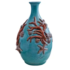 Vaso Conchiglie e Coralli Rosso e Blu