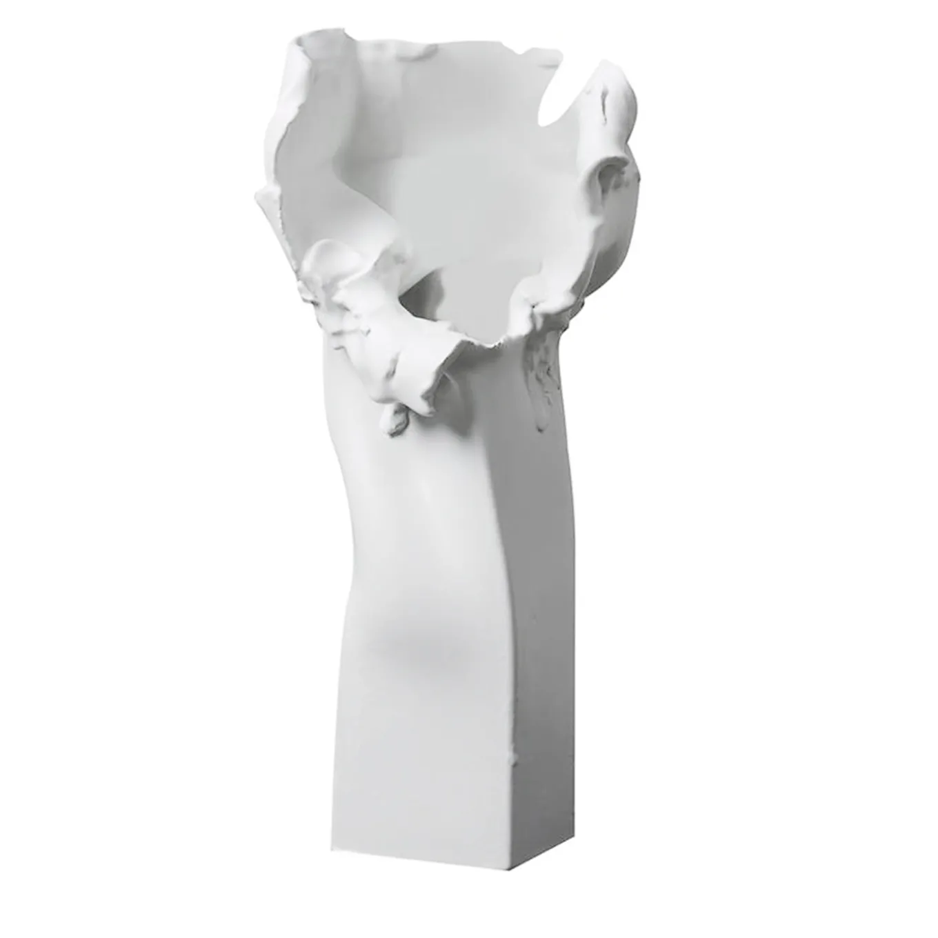 Vaso Crespano Merz in ceramica bianca