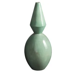 Vaso Crisos in smalto verde di Jean-Christophe Clair