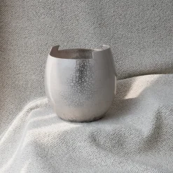Vaso Cut Raku Piccolo Chiaro in Ceramica