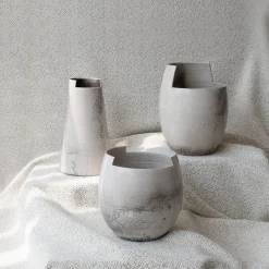 Vaso Cut Raku Piccolo Chiaro in Ceramica