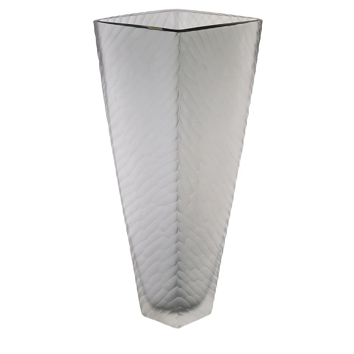 Vaso da fiore in vetro soffiato di Murano grigio