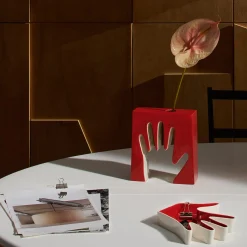 Vaso da fiori rosso Impronta di Ico Parisi