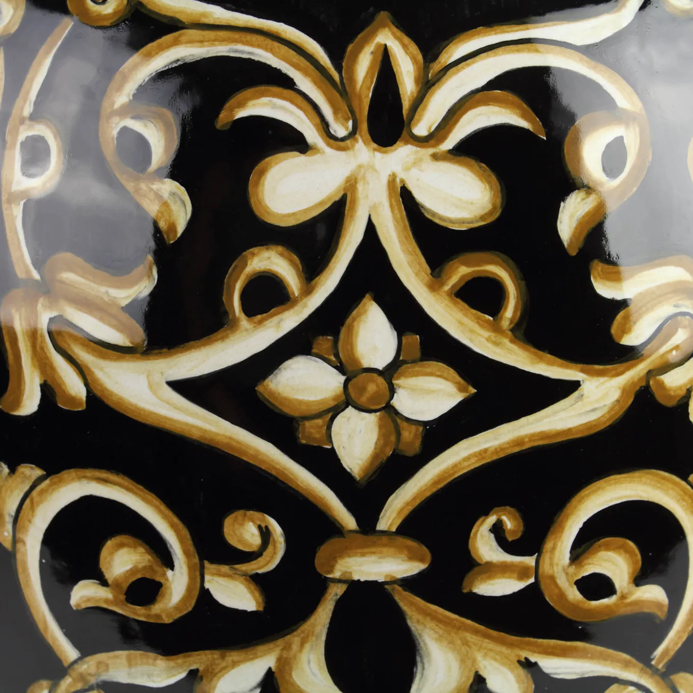 Vaso Damask in ceramica nero