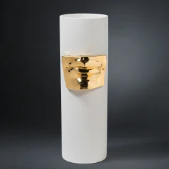Vaso David's Lips bianco e oro