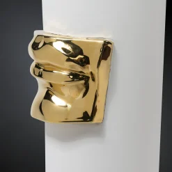 Vaso David's Lips bianco e oro