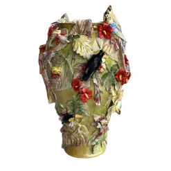 Vaso decorativo in ceramica verde tropicale Corinto