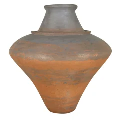 Vaso decorativo in gres rosso e nero n.88