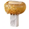 Vaso decorativo in vetro di Murano dorato Stravedamento