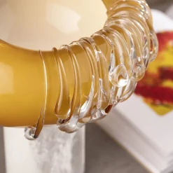 Vaso decorativo in vetro di Murano dorato Stravedamento