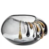 Vaso decorativo Like a Bowl in vetro grigio con gocce