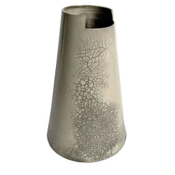 Vaso decorativo trasparente Raku tagliato alto